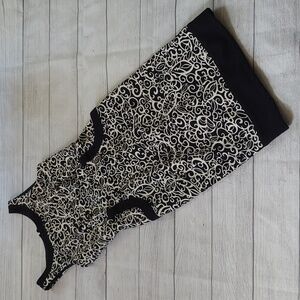 LONDON TIMES BLACK AND CREAM DRESS WITH POCKETS